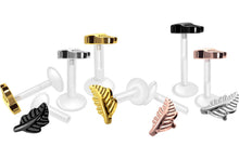 Laden Sie das Bild in den Galerie-Viewer, PTFE Blatt Titan Innengewinde Labret Ohrpiercing piercinginspiration®
