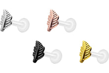 Laden Sie das Bild in den Galerie-Viewer, PTFE Blatt Titan Innengewinde Labret Ohrpiercing piercinginspiration®