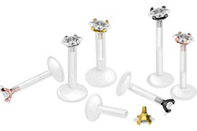 Laden Sie das Bild in den Galerie-Viewer, Titan PTFE Kristall Oval Tropfen Labret Ohrpiercing piercinginspiration®