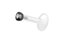 Laden Sie das Bild in den Galerie-Viewer, PTFE Titan Basic Kristall Rund Innengewinde Labret Ohrpiercing piercinginspiration®