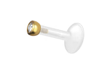 Laden Sie das Bild in den Galerie-Viewer, PTFE Titan Basic Kristall Rund Innengewinde Labret Ohrpiercing piercinginspiration®