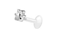 Laden Sie das Bild in den Galerie-Viewer, Titan PTFE Innengewinde Labret Kristalle Hund Pfote Barbell Ohrpiercing piercinginspiration®