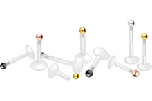 Laden Sie das Bild in den Galerie-Viewer, PTFE Titan Basic Rund Innengewinde Labret Ohrpiercing piercinginspiration®