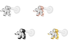 Laden Sie das Bild in den Galerie-Viewer, PTFE Lotus Blume Kristalle Titan Innengewinde Labret Ohrpiercing piercinginspiration®