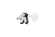 Laden Sie das Bild in den Galerie-Viewer, PTFE Lotus Blume Kristalle Titan Innengewinde Labret Ohrpiercing piercinginspiration®