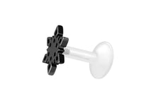 Laden Sie das Bild in den Galerie-Viewer, PTFE Titan Innengewinde Labret Schneeflocke Barbell Innengewinde Ohrpiercing piercinginspiration®
