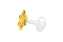 Laden Sie das Bild in den Galerie-Viewer, PTFE Titan Innengewinde Labret Schneeflocke Barbell Innengewinde Ohrpiercing piercinginspiration®