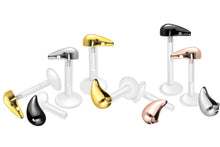 Laden Sie das Bild in den Galerie-Viewer, PTFE Titan Träne Innengewinde Labret Ohrpiercing piercinginspiration®