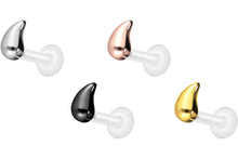 Laden Sie das Bild in den Galerie-Viewer, PTFE Titan Träne Innengewinde Labret Ohrpiercing piercinginspiration®