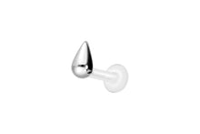 Laden Sie das Bild in den Galerie-Viewer, PTFE Titan Tropfen Innengewinde Labret Kristall Barbell Innengewinde Ohrpiercing piercinginspiration®