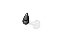 Laden Sie das Bild in den Galerie-Viewer, PTFE Titan Tropfen Innengewinde Labret Kristall Barbell Innengewinde Ohrpiercing piercinginspiration®