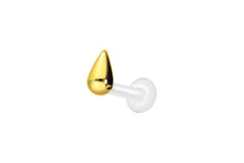 Laden Sie das Bild in den Galerie-Viewer, PTFE Titan Tropfen Innengewinde Labret Kristall Barbell Innengewinde Ohrpiercing piercinginspiration®