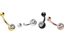 Laden Sie das Bild in den Galerie-Viewer, Titan Innengewinde Kristall Bauchnabelpiercing piercinginspiration®
