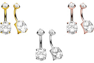 Titan Innengewinde Kristall Oval Bauchnabelpiercing piercinginspiration®
