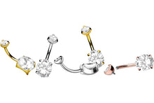 Laden Sie das Bild in den Galerie-Viewer, Titan Innengewinde Kristall Oval Bauchnabelpiercing piercinginspiration®