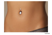Laden Sie das Bild in den Galerie-Viewer, Titan Innengewinde Kristall Oval Bauchnabelpiercing piercinginspiration®