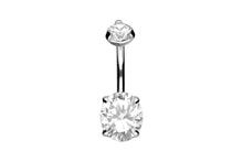 Laden Sie das Bild in den Galerie-Viewer, Titan Innengewinde Kristall Oval Bauchnabelpiercing piercinginspiration®