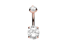Laden Sie das Bild in den Galerie-Viewer, Titan Innengewinde Kristall Oval Bauchnabelpiercing piercinginspiration®