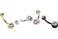 Titan Innengewinde 2 Kristalle Bauchnabelpiercing piercinginspiration®
