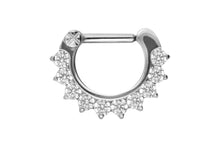 Laden Sie das Bild in den Galerie-Viewer, Titan 10 Kristalle Septum Daith Clicker Ring piercinginspiration®