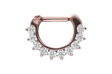 Laden Sie das Bild in den Galerie-Viewer, Titan 10 Kristalle Septum Daith Clicker Ring piercinginspiration®