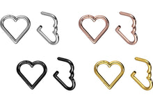 Laden Sie das Bild in den Galerie-Viewer, Titan Herz Clicker Ring piercinginspiration®