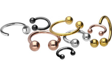 Laden Sie das Bild in den Galerie-Viewer, Titan Innengewinde Hufeisen Ring Barbell piercinginspiration®