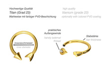 Laden Sie das Bild in den Galerie-Viewer, Titan Innengewinde Hufeisen Pfeil Ring Barbell piercinginspiration®