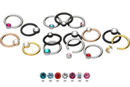 Titan Geschlossener Klemmkugelring Flache Disc Kristall piercinginspiration®