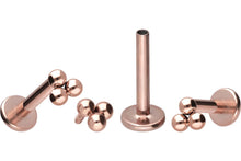 Laden Sie das Bild in den Galerie-Viewer, Titan Innengewinde Labret 3 Kugeln Blume Ohrpiercing piercinginspiration®
