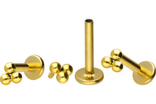 Laden Sie das Bild in den Galerie-Viewer, Titan Innengewinde Labret 3 Kugeln Blume Ohrpiercing piercinginspiration®