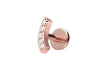 Laden Sie das Bild in den Galerie-Viewer, Titan Innengewinde Labret Bogen 5 Kristalle Ohrpiercing piercinginspiration®