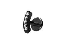 Laden Sie das Bild in den Galerie-Viewer, Titan Innengewinde Labret Bogen 5 Kristalle Ohrpiercing piercinginspiration®