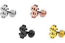 Laden Sie das Bild in den Galerie-Viewer, Titan Innengewinde Labret US Dollar Ohrpiercing piercinginspiration®