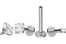 Laden Sie das Bild in den Galerie-Viewer, Titan Kristall Rund Innengewinde Labret Ohrpiercing piercinginspiration®