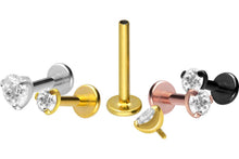 Laden Sie das Bild in den Galerie-Viewer, Titan Innengewinde Eingefasster Kristall Rund Labret Ohrpiercing piercinginspiration®