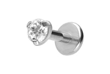 Laden Sie das Bild in den Galerie-Viewer, Titan Innengewinde Eingefasster Kristall Rund Labret Ohrpiercing piercinginspiration®