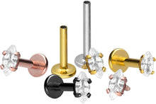 Laden Sie das Bild in den Galerie-Viewer, Titan Kristall Oval Tropfen Labret Ohrpiercing piercinginspiration®