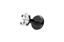 Laden Sie das Bild in den Galerie-Viewer, Titan Kristall Oval Tropfen Labret Ohrpiercing piercinginspiration®