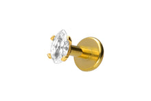 Laden Sie das Bild in den Galerie-Viewer, Titan Kristall Oval Tropfen Labret Ohrpiercing piercinginspiration®