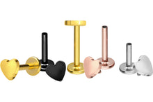 Laden Sie das Bild in den Galerie-Viewer, Titan Innengewinde Labret Herz Ohrpiercing piercinginspiration®