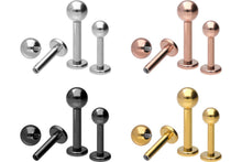 Laden Sie das Bild in den Galerie-Viewer, Titan Innengewinde Labret Ohrpiercing piercinginspiration®
