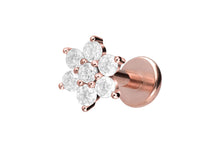 Laden Sie das Bild in den Galerie-Viewer, Titan Blume Innengewinde Labret Kristallblume Ohrpiercing piercinginspiration®