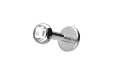 Laden Sie das Bild in den Galerie-Viewer, Titan Innengewinde Labret Kristalle Flache Disc Ohrpiercing piercinginspiration®