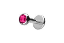Laden Sie das Bild in den Galerie-Viewer, Titan Innengewinde Labret Kristalle Flache Disc Ohrpiercing piercinginspiration®