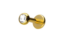 Laden Sie das Bild in den Galerie-Viewer, Titan Innengewinde Labret Kristalle Flache Disc Ohrpiercing piercinginspiration®