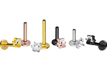 Laden Sie das Bild in den Galerie-Viewer, Titan Innengewinde Labret Kristall Hundepfote Pfote Barbell Ohrpiercing piercinginspiration®