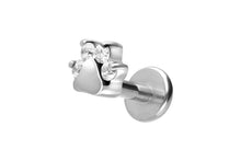 Laden Sie das Bild in den Galerie-Viewer, Titan Innengewinde Labret Kristall Hundepfote Pfote Barbell Ohrpiercing piercinginspiration®