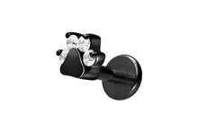 Laden Sie das Bild in den Galerie-Viewer, Titan Innengewinde Labret Kristall Hundepfote Pfote Barbell Ohrpiercing piercinginspiration®
