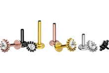 Laden Sie das Bild in den Galerie-Viewer, Titan Kugeln Tropfen Kristall Innengewinde Labret Ohrpiercing piercinginspiration®